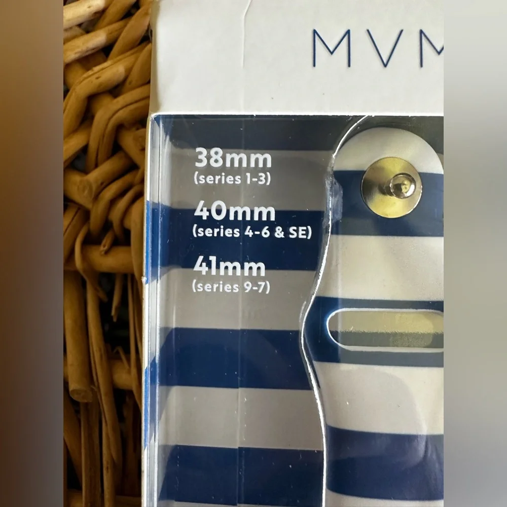 ⌚️ MVMT Cabana Blue White Apple Watch 41mm Band + Bumper NIP